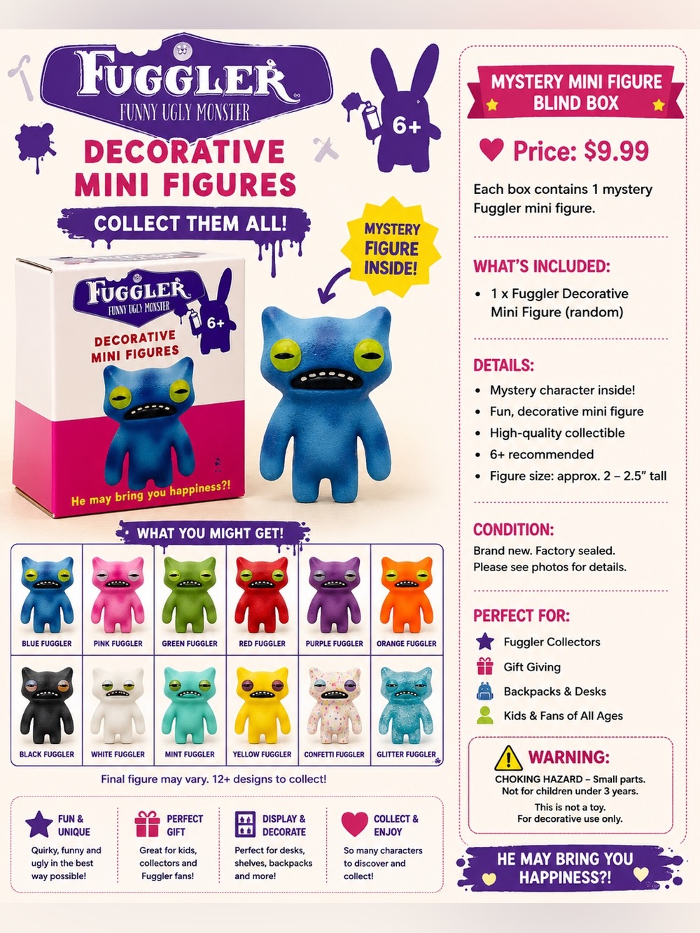 Fuggler Funny Ugly Monster Decorative Mini Figure Blind Box Mystery Collectible